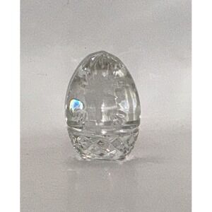 Handmade 24% PBO Sullivans Egg With Etched Crosses Made In Poland Tiny Chips 3.5